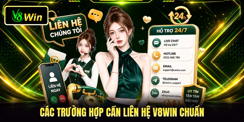 Các trường hợp cần liên hệ V8WIN chuẩn